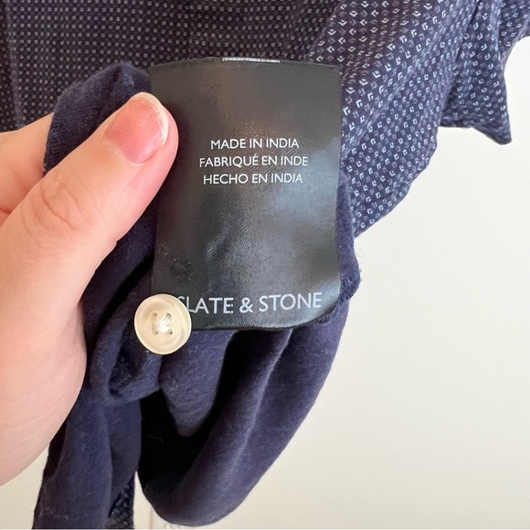 Slate & Stone Blue Casual Button Down Shirt 100% Cotton - Picture 5 of 8